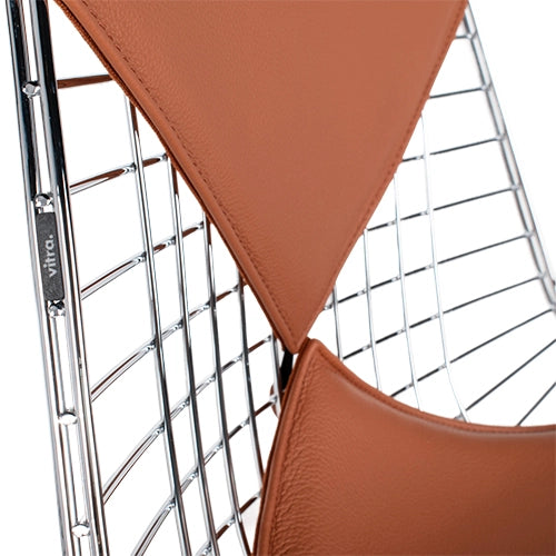 Vitra Wire Chair DKR chroom/cognac bekleding