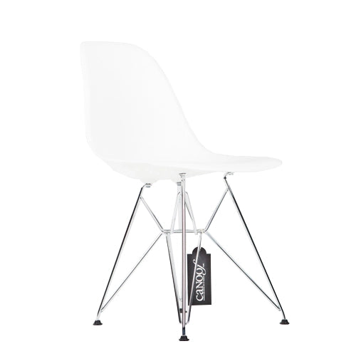 Vitra DSR kuipstoel wit/chroom frame