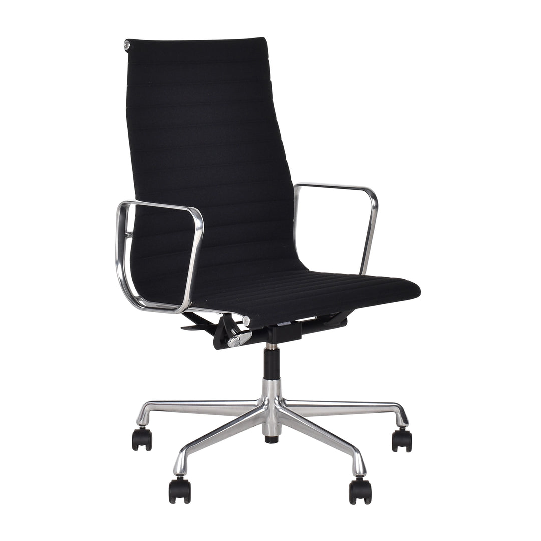 Vitra EA119 bureaustoel zwart Hopsak gepolijst frame