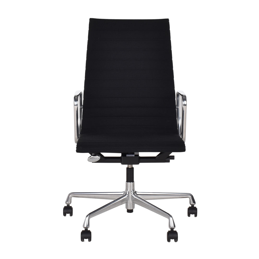 Vitra EA119 bureaustoel zwart Hopsak gepolijst frame