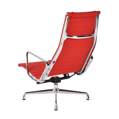 Vitra EA124 fauteuil rood met ottoman