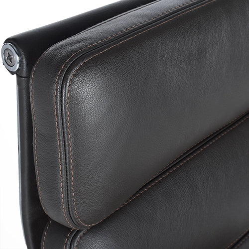Vitra EA219 donkerbruin leder chroom frame