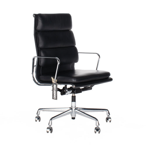 Vitra EA219 bureaustoel zwart leder