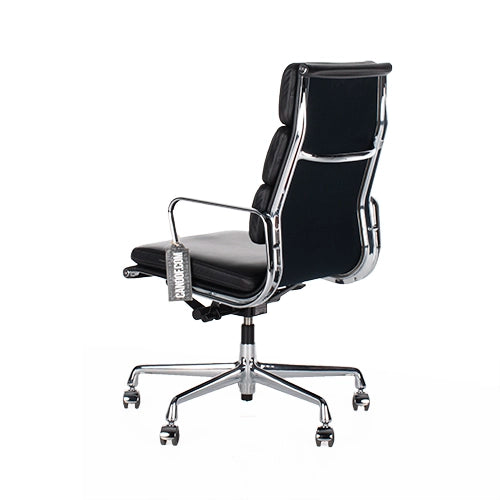 Vitra EA219 Softpad bureaustoel zwart leder