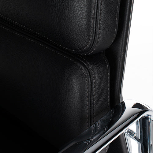 Vitra EA219 stoel zwart leder