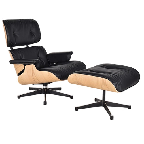 Vitra Eames Lounge chair en ottoman kastanje naturel