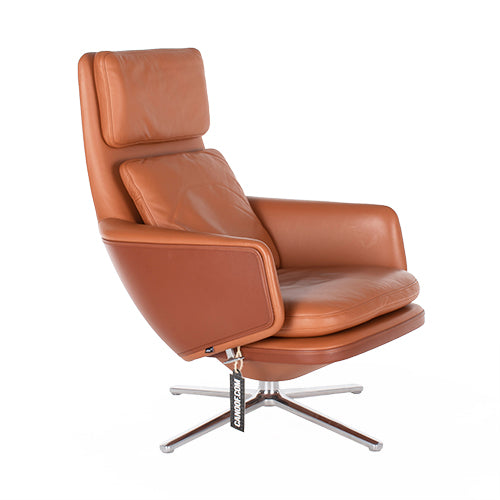 Vitra Grand Relax fauteuil bruin leder