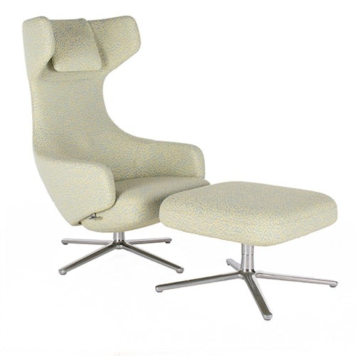 Vitra Grand Repos fauteuil en ottoman groen
