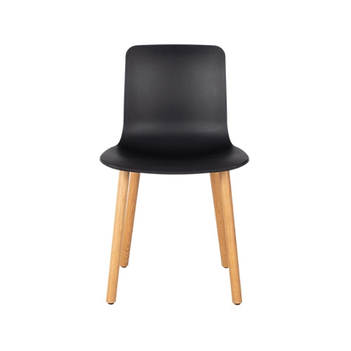 Vitra Hal stoel zwart naturel eikenhout