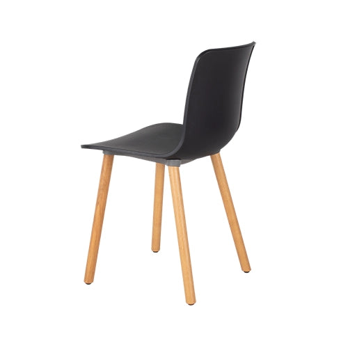 Vitra Hal stoel zwart naturel eikenhout