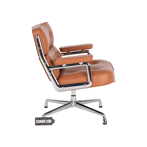Vitra lobby chair es105 fauteuil cognac bruin eames