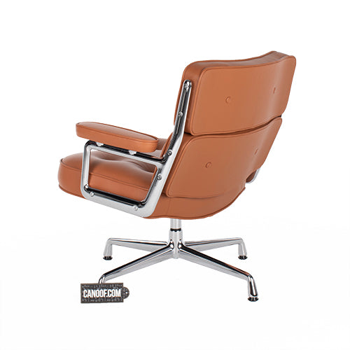 Vitra lobby chair es105 fauteuil cognac bruin eames