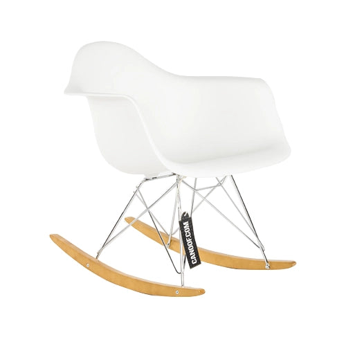 Vitra RAR schommelstoel wit/chroom frame