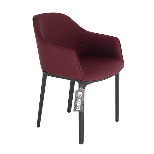 Vitra Softshell 4-poot stoel bordeaux paars
