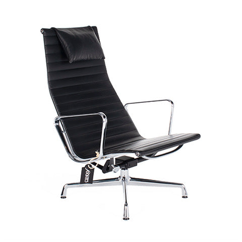 Vitra EA124 chair zwart leder