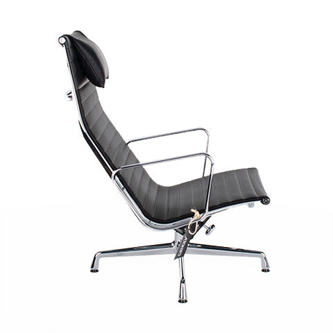 Vitra EA124 stoel zwart leder