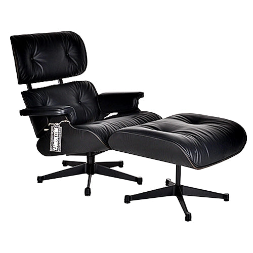 Vitra Eames Lounge chair en ottoman zwart essenhout