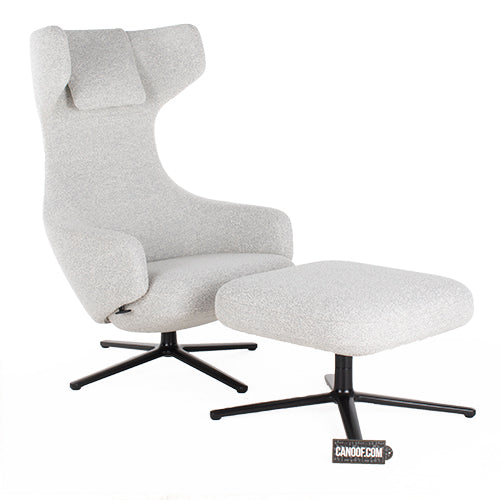 Vitra grand repos fauteuil en ottoman lichtgrijs