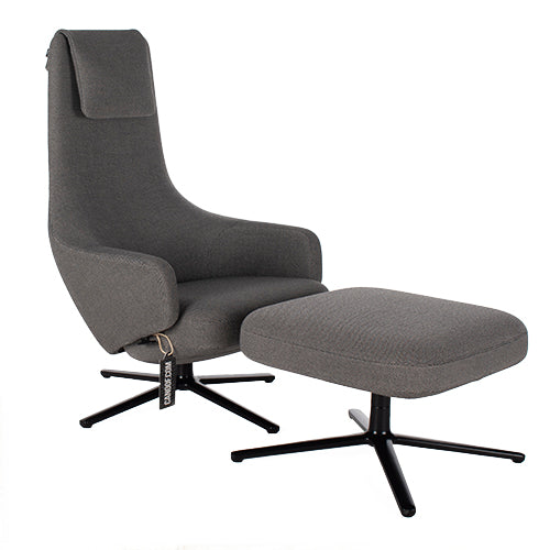 Vitra repos fauteuil en ottoman taupe