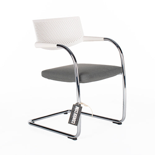 Vitra visavis stoel wit grijs