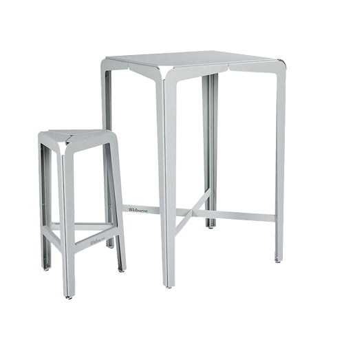 Bended tafel hoog grijs
