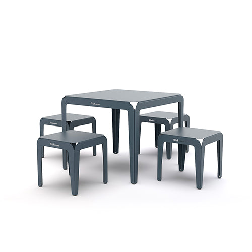 Weltevree Bended tafell en stoelen set klein donkerblauw