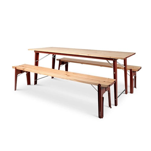 Weltevree Salut Beerset tafel en bank rood