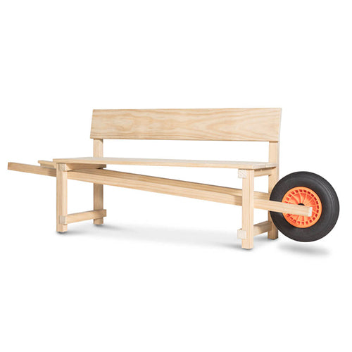 weltevree wheelbench bank hout oranje