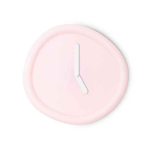 Werkwaardig Round clock roze wit