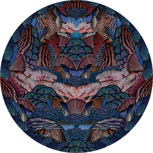 moooi calligraphy bird vloerkleed blauw roze