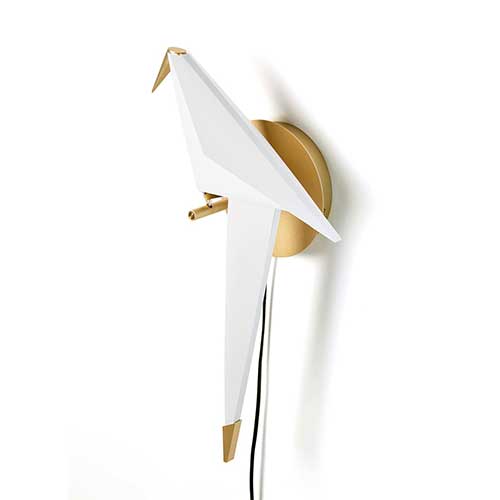 moooi perch light muurlamp wit goud