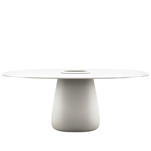 Qeeboo cobble tafel hpl bucket 190cm wit
