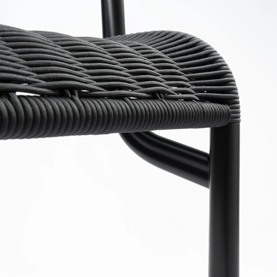 Tecta D26 stoel zwart detail gevlochten zitting