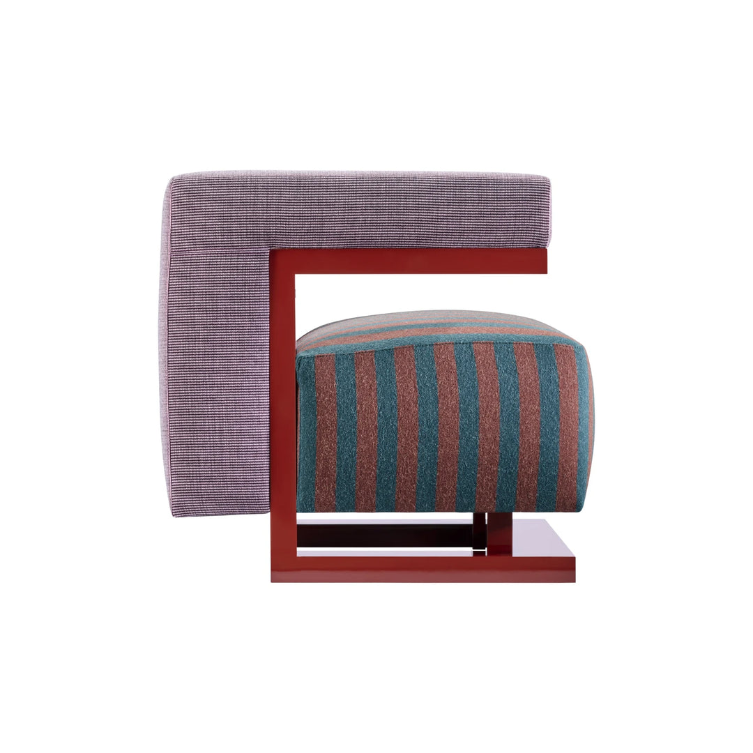 Tecta F51N fauteuil rood zijaanzicht