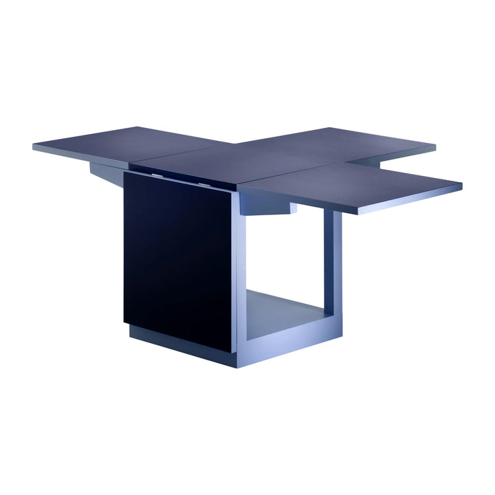 Tecta K10N bijzettafel blauw half uitgeklapt