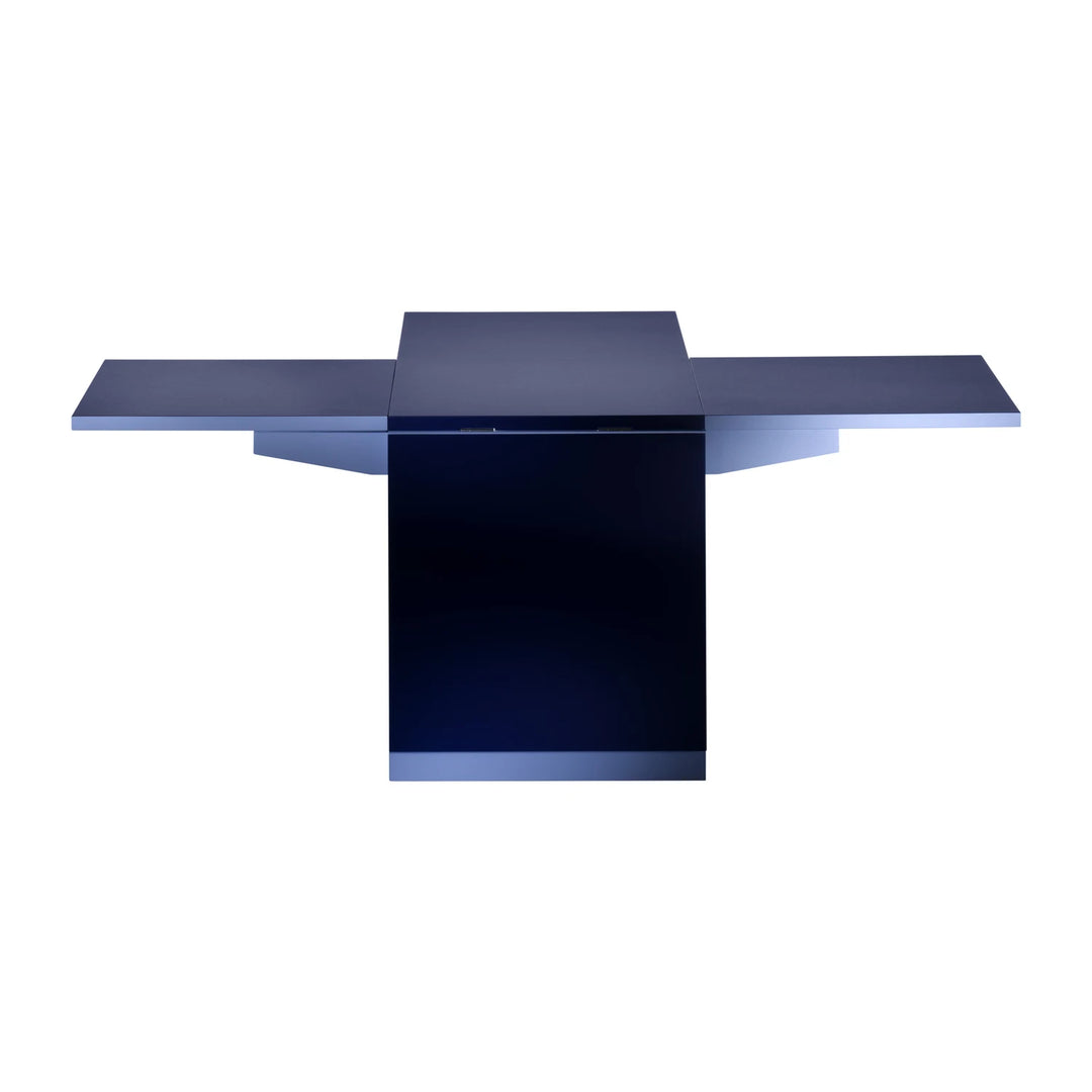 Tecta K10N bijzettafel blauw twee bladen uitgeklapt