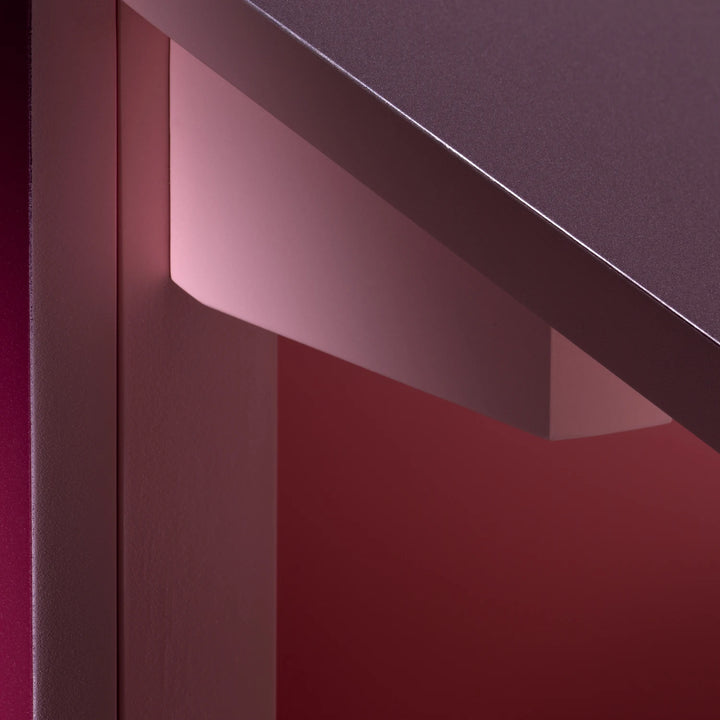 Tecta K10N bijzettafel rood detail scharnier en rand