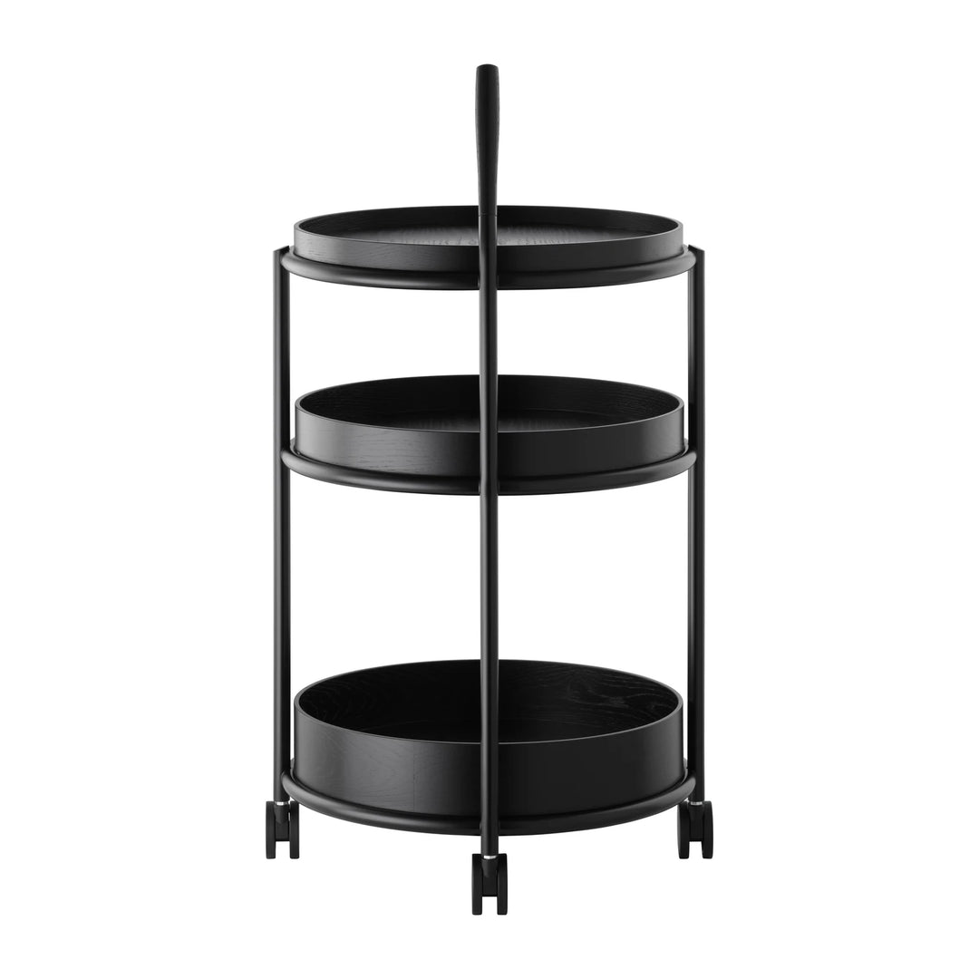 Tecta K6 trolley zwart met zwart frame schuin vooraanzicht