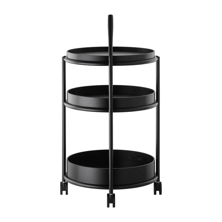 Tecta K6 trolley zwart met zwart frame schuin vooraanzicht