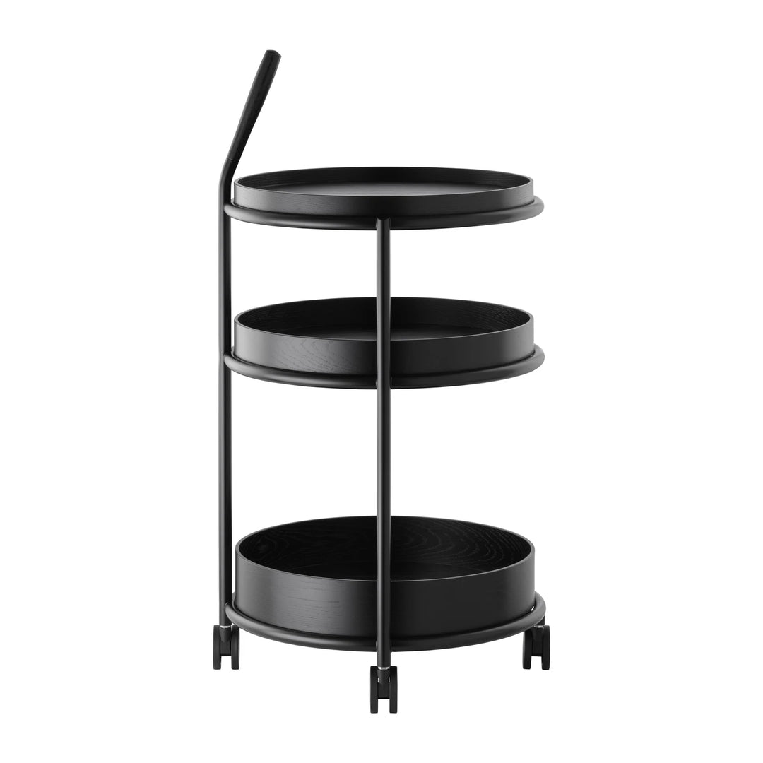 Tecta K6 trolley zwart met zwart frame schuin zijaanzicht