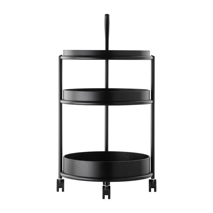 Tecta K6 trolley zwart met zwart frame achteraanzicht