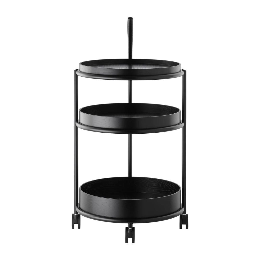 Tecta K6 trolley zwart met zwart frame schuin achteraanzicht
