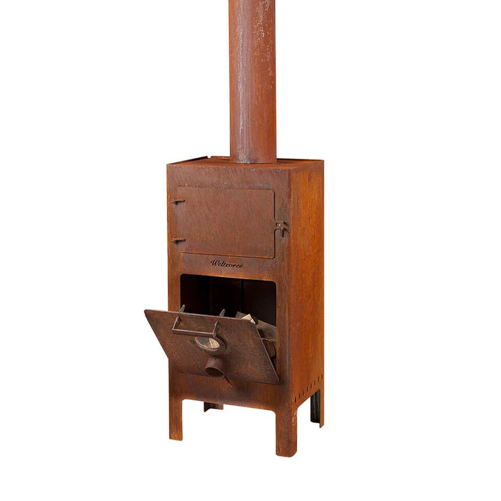 Weltevree Outdooroven met geopende Door, vooraanzicht
