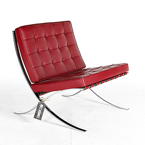 blok Troosteloos Voorganger Knoll Barcelona Chair // Bekleding: rood leder - Canoof.nl