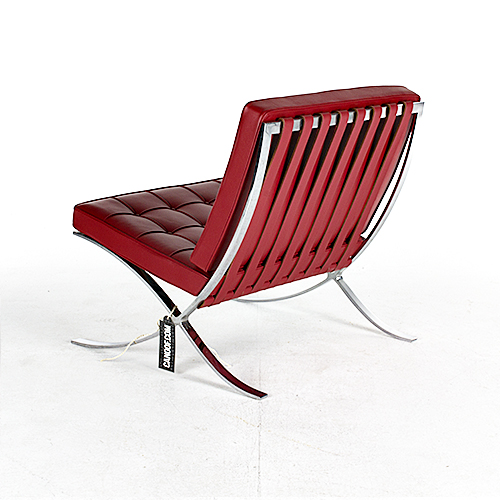 Knoll Barcelona Chair // rood leder - Canoof.nl