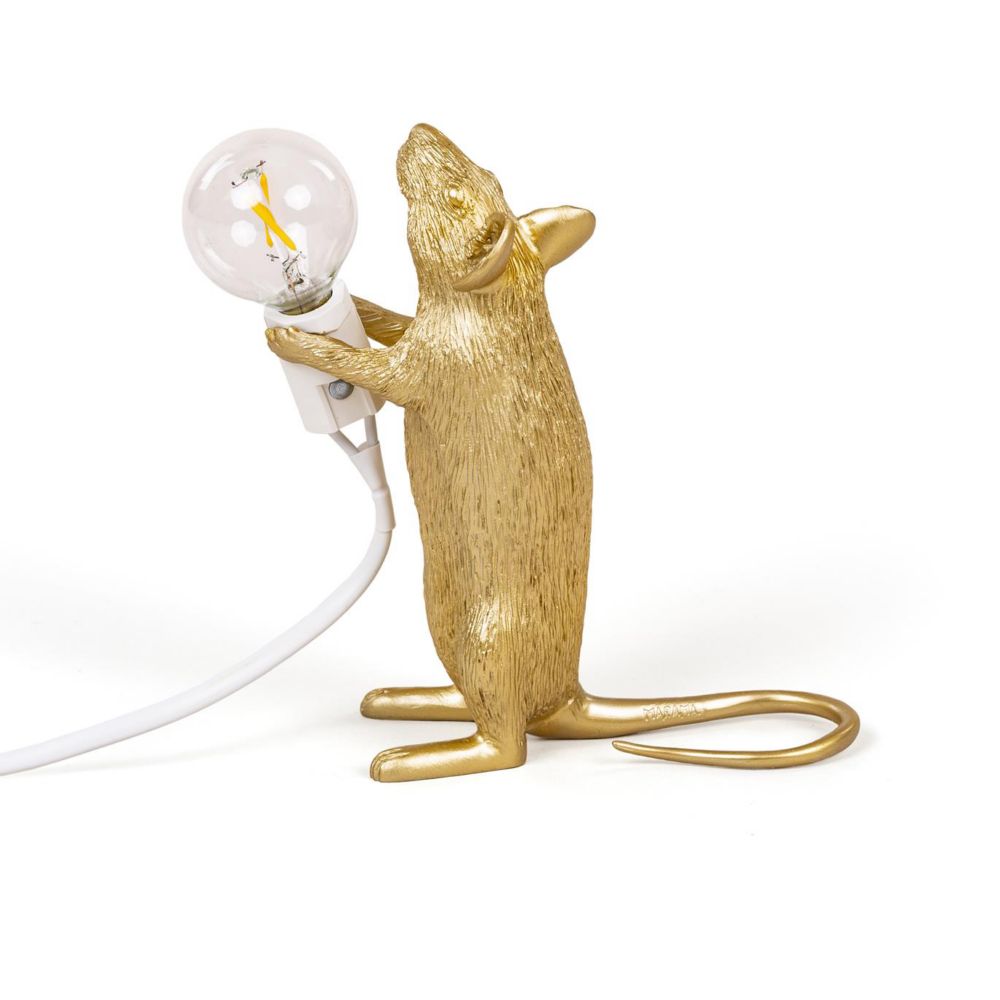 Seletti muis lamp goud staand (incl. LED lichtbron) Canoof.nl