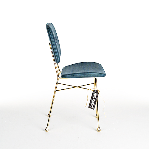 moooi golden chair blauw