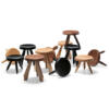 Cassina tabouret berger bijzettafel krukje bruin zwart
