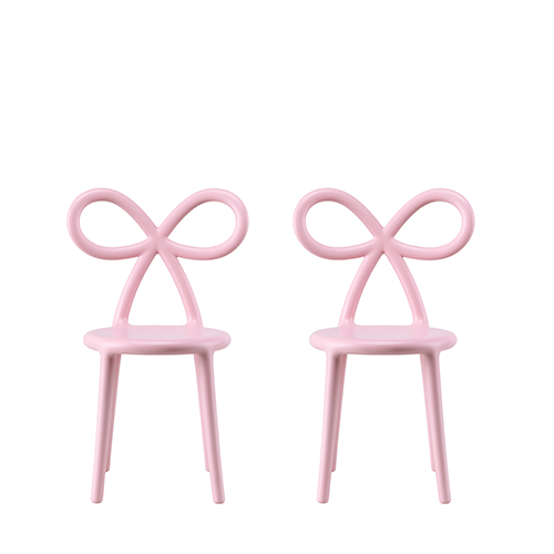 Qeeboo Ribbon baby chair roze set van 2