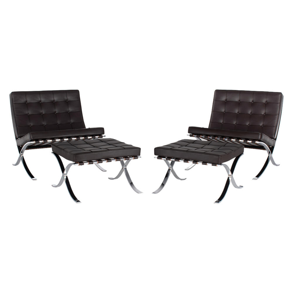 Knoll Barcelona Chair donkerbruin fauteuil mies van der rohe